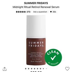 Summer Fridays midnight ritual retinol renewal serum